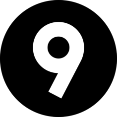 Circle Number 9 Simple Line Art Svg, Free Vectors File